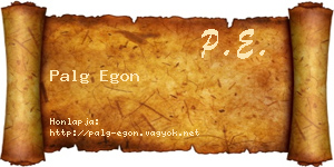 Palg Egon névjegykártya